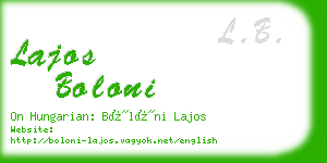 lajos boloni business card